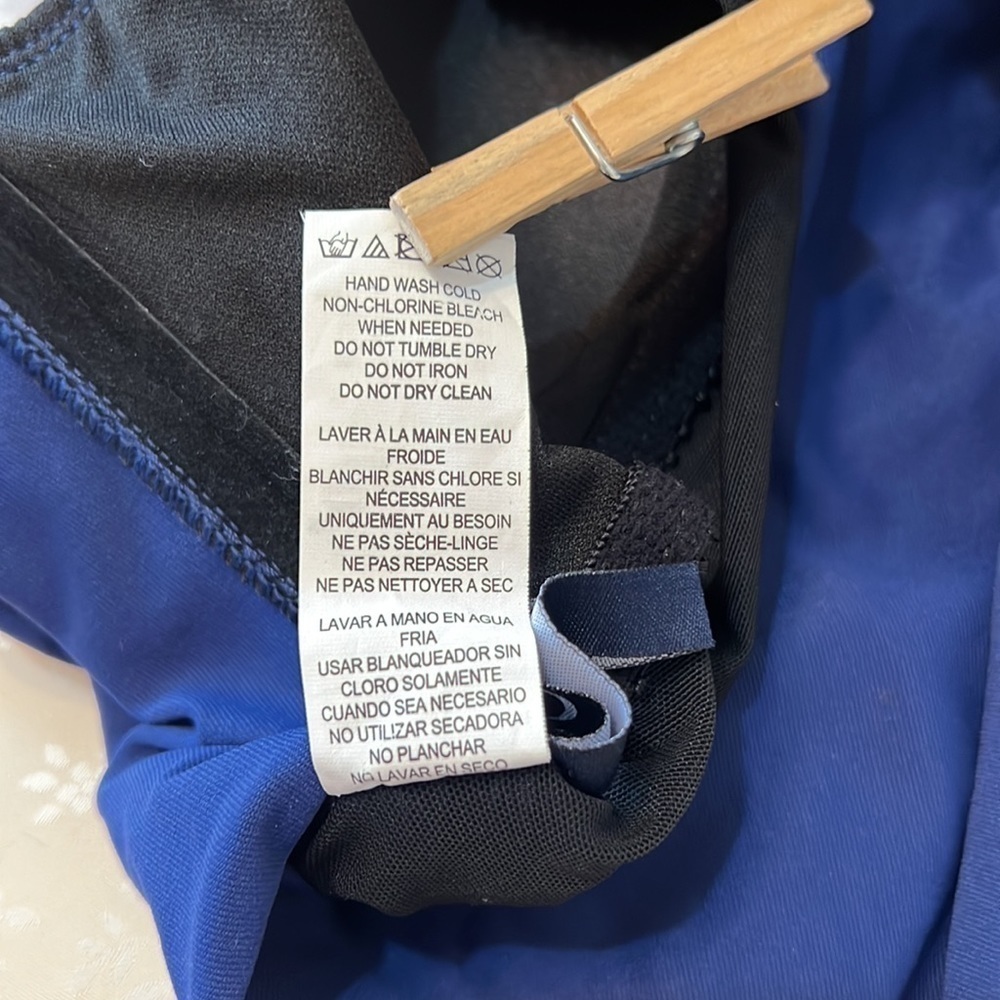 Chaps One piece Swimsuit. Blue with skirt.  Size 14.  Slimming Fit. - Picture 8 of 8